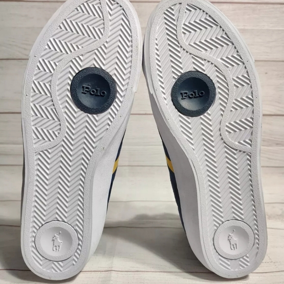 Polo Ralph Lauren Mens Gervin Mid Suede Sneaker Hunter Navy Size 10 - Picture 5 of 8